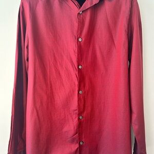 Perry Ellis Men's Deep Red Button-Down Shirt